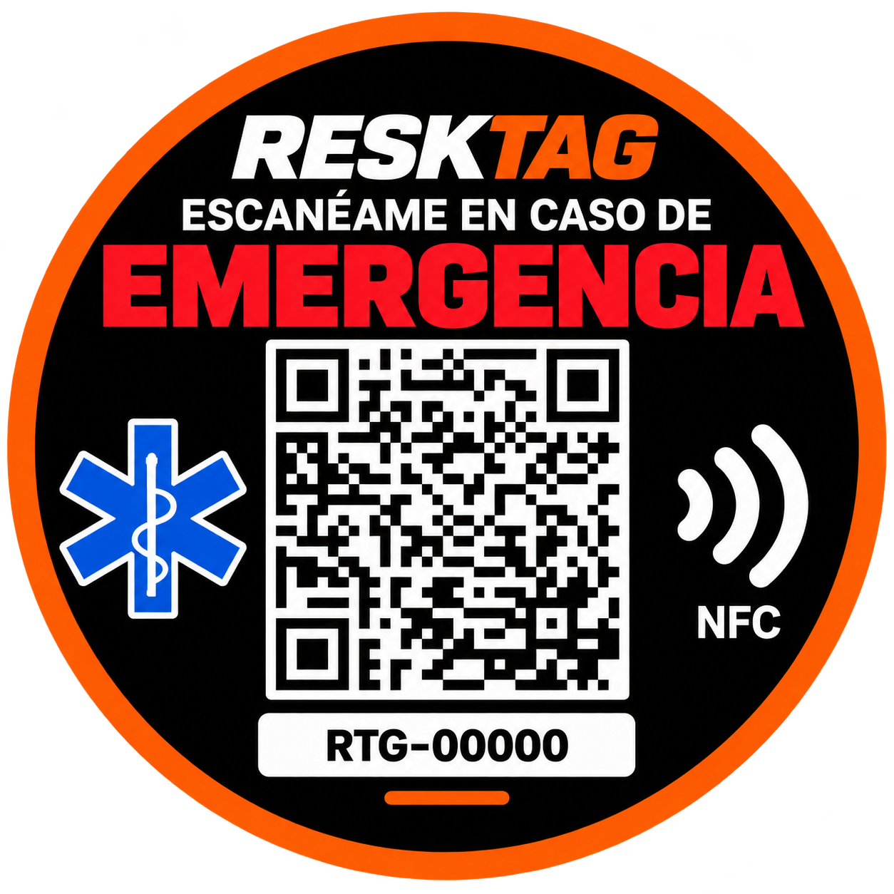 RESKTAG con QR y NFC para información de emergencia